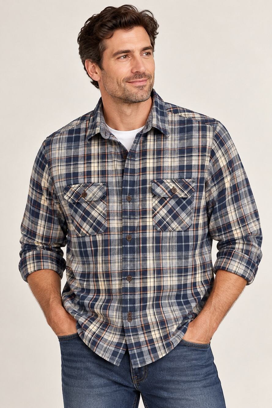 Red Head Brand Co Men's XL Blue Plaid Flannel Shirt Outdoor Cabin Core